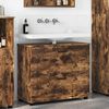 vidaXL Gabinete de Ba&ntilde;o con caj&oacute;n Roble ahumado 76,5 x 35 x 64 cm