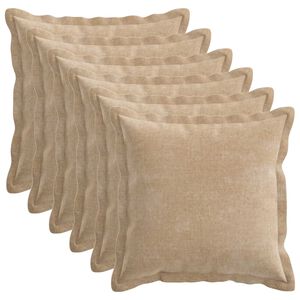 vidaXL Funda de almohada 6 uds. HOUTEN Gris topo 35 x 35 cm