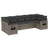 vidaXL Set de sof&aacute;s de jard&iacute;n 7 piezas con cojines rat&aacute;n PE gris