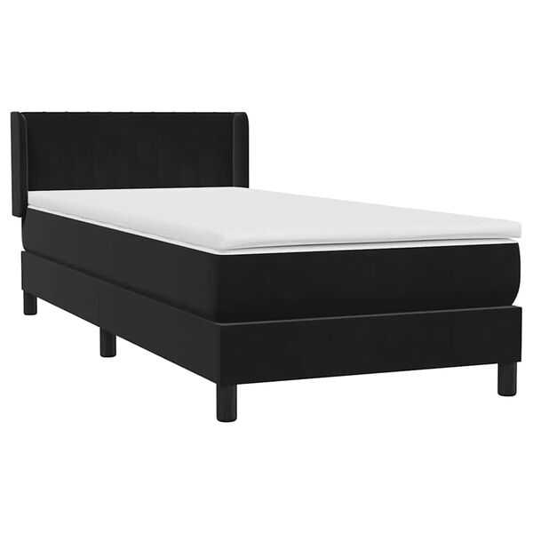 vidaXL Cama box spring con colch&oacute;n cuero sint&eacute;tico negro 80x220 cm