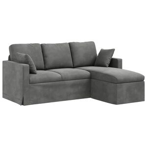 vidaXL Sof&aacute; Gris oscuro 178 x 134 x 80 cm Terciopelo