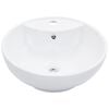vidaXL Lavabo con rebosadero 46,5x18 cm cerámica blanco