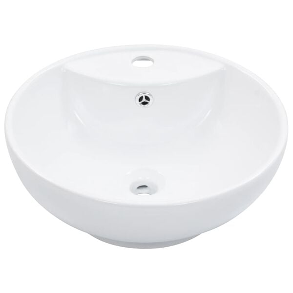 vidaXL Lavabo con rebosadero 46,5x18 cm cerámica blanco