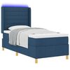 vidaXL Cama tipo Box Spring con colch&oacute;n con LED Azul 80 x 200 cm tela