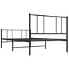 vidaXL Estructura cama sin colch&oacute;n con estribo metal negro 100x200 cm