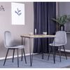 Venture Home Sillas de comedor 2 uds Polar terciopelo gris y negro