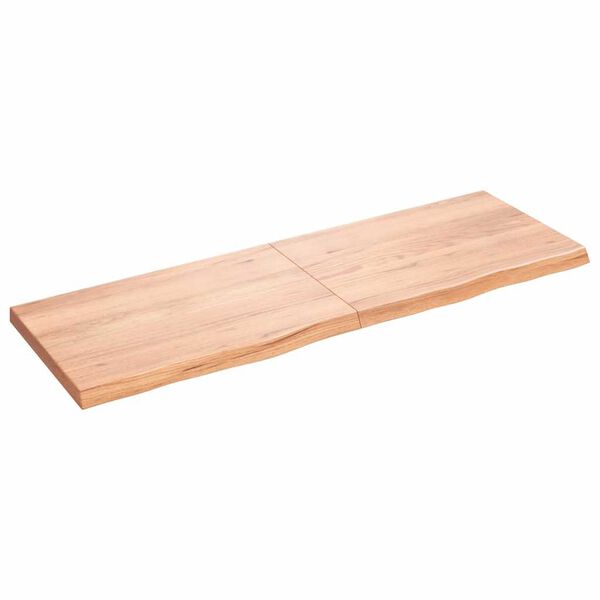 vidaXL Encimera baño madera maciza tratada marrón claro 180x60x(2-6)cm
