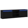 vidaXL Unidades de TV 2 uds. Negro Madera de ingenier&iacute;a