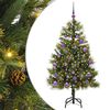 vidaXL &Aacute;rbol de Navidad artificial con ramas plegables y conos 150 cm