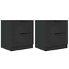 vidaXL Mesitas de noche 2 uds madera contrachapada color negro