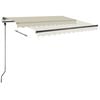 vidaXL Toldo de pie retráctil manual crema 350x250 cm