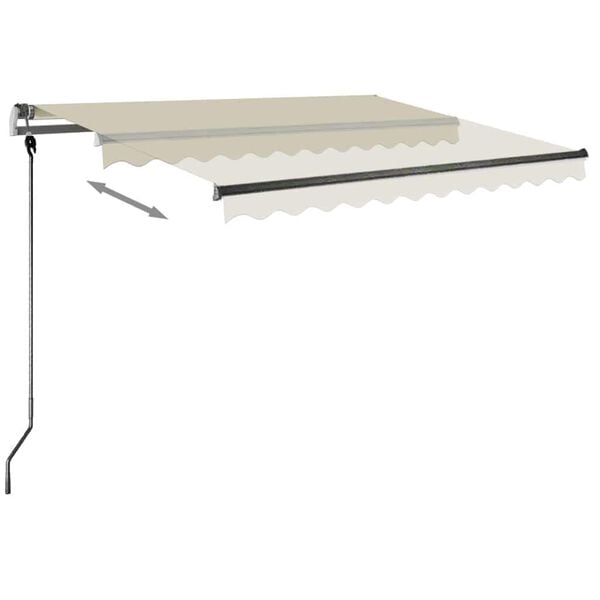 vidaXL Toldo de pie retráctil manual crema 350x250 cm