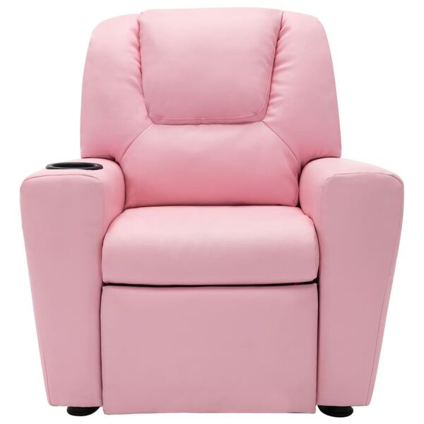 vidaXL Sill&oacute;n reclinable para ni&ntilde;os cuero sint&eacute;tico rosa