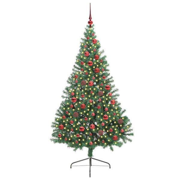 vidaXL &Aacute;rbol de Navidad Artificial Preiluminado Verde 180 cm PVC