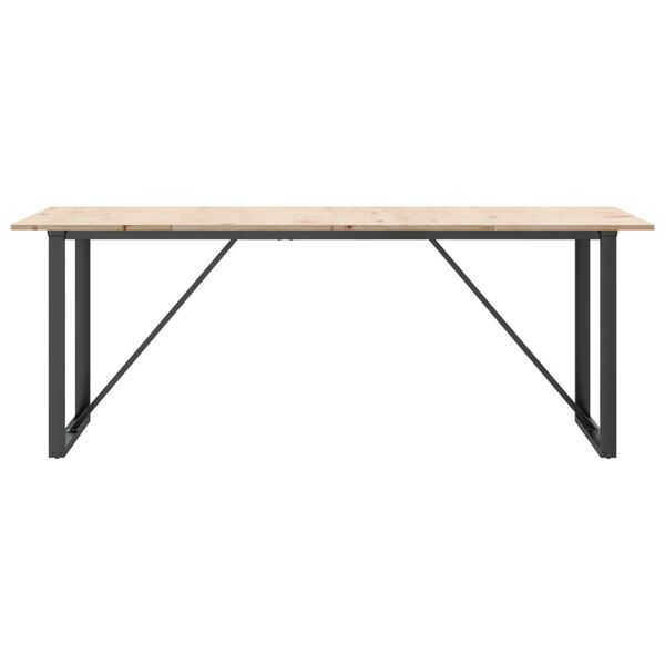 vidaXL Mesa de comedor marco O madera maciza pino y acero 200x100x75cm