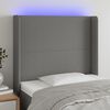 vidaXL Cabecero con LED de tela gris oscuro 83x16x118/128 cm