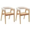 vidaXL Sillas de comedor 2 uds. Madera de Caucho S&oacute;lido Natural