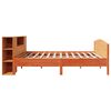 vidaXL Cama con estanter&iacute;a sin colch&oacute;n madera maciza marr&oacute;n 200x200 cm
