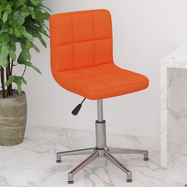 vidaXL Silla de oficina giratoria de cuero sint&eacute;tico naranja
