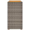vidaXL Mesa auxiliar jard&iacute;n tapa madera rat&aacute;n PE gris 100x40x75 cm