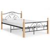 vidaXL Estructura de cama sin colch&oacute;n metal negro 120x200 cm