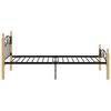 vidaXL Estructura cama sin colchón metal madera roble negro 100x200 cm