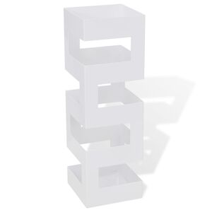 vidaXL Parag&uuml;ero cuadrado soporte de bastones acero blanco 48,5 cm