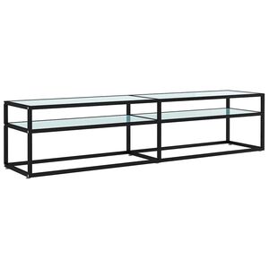 vidaXL Mueble de TV vidrio templado color m&aacute;rmol blanco 180x40x40,5 cm
