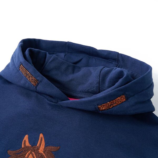 Sudadera infantil con capucha azul marino 128