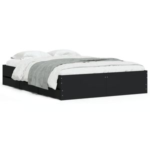 vidaXL Cama con cajones madera de ingenier&iacute;a negro 120x200 cm