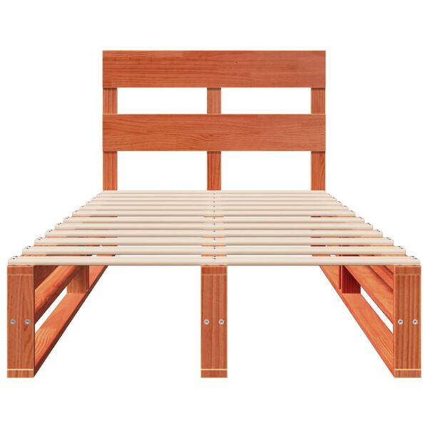 vidaXL Estructura de cama sin colch&oacute;n madera maciza marr&oacute;n 90x190 cm