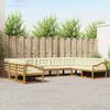 vidaXL Conjunto de sof&aacute;s de exterior con coj&iacute;n 9 pcs Natural y Crema