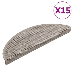 vidaXL Alfombrillas autoadhesivas sisal 15 uds plateado 56x17x3 cm