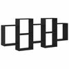 vidaXL Estanter&iacute;a de pared de roble negro, 159x18x65 cm, madera de ingenier&iacute;a