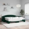 vidaXL Sof&aacute; cama nido con colch&oacute;n terciopelo verde oscuro 90x200 cm