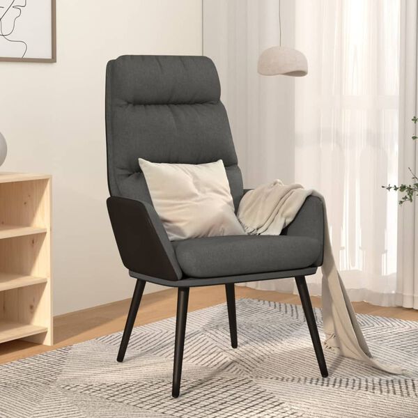 vidaXL Sillón de relax de tela gris oscuro