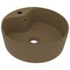 vidaXL Lavabo lujoso con rebosadero cer&aacute;mica crema mate 36x13 cm