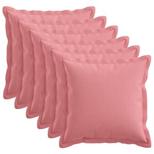 vidaXL Funda de almohada 6 uds. HOUTEN Rosa 30 x 30 cm Lino Sint&eacute;tico