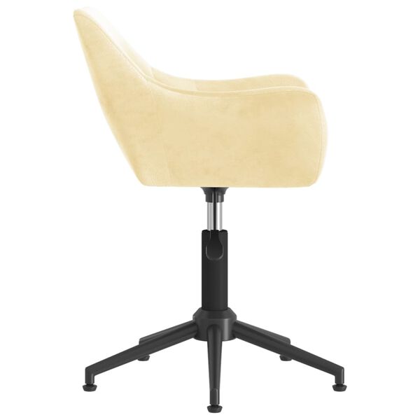 vidaXL Silla de comedor giratoria de terciopelo crema