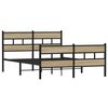 vidaXL Estructura de cama sin colchón metal roble Sonoma 150x200 cm