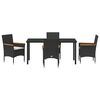 vidaXL Conjunto de Comedor de Jard&iacute;n 5 pcs Negro rat&aacute;n sint&eacute;tico