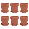 vidaXL Macetas 6 pcs Rojo Ladrillo &Oslash; 17 x 14 cm Pl&aacute;stico