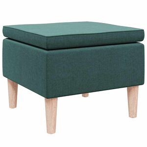 vidaXL Taburete con patas de madera tapizado tela verde oscuro