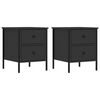 vidaXL Mesitas de noche 2 uds madera de ingenier&iacute;a negro 40x42x50 cm