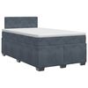 vidaXL Cama box spring con colch&oacute;n Gris oscuro 120 x 190 cm Terciopelo