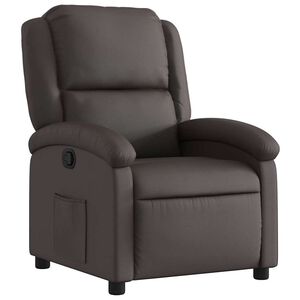 vidaXL Sill&oacute;n reclinable cuero aut&eacute;ntico marr&oacute;n oscuro