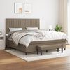 vidaXL Cama box spring con colch&oacute;n tela gris taupe 180x200 cm