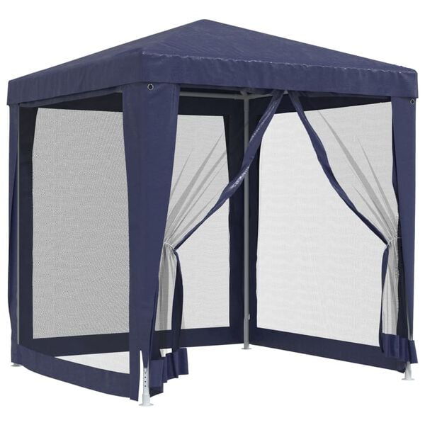 vidaXL Carpa para fiestas con 4 paredes de malla HDPE azul 2x2 m