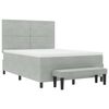 vidaXL Cama tipo Box Spring Gris claro 160 x 200 cm Terciopelo