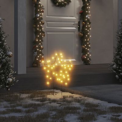 vidaXL Estrella de luz decorativa Navidad con estacas 50 LED 29 cm